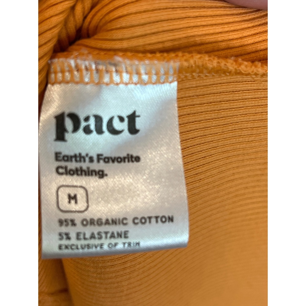 Pact Organic Cotton Rib Midi Dress Mustard Orange Sleeveless Racerback Medium - Picture 4 of 5